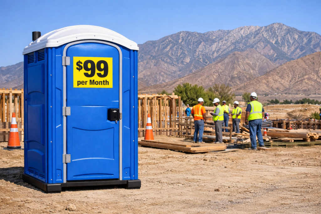 Porta potty rental cost San Bernardino pricing chart